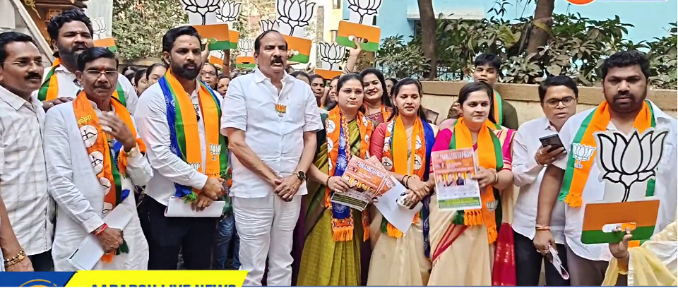 आमदार प्रशांत ठाकूर यांच्या उपस्थितीत प्रभाग २ मध्ये भाजपची भव्य प्रचार रॅली