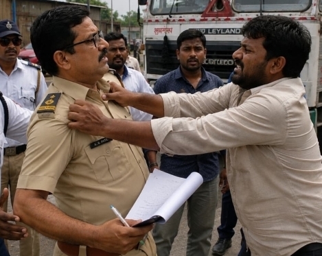 मोटर वाहन निरीक्षकास धक्काबुक्की; तळोजा पोलिसांत गुन्हा दाखल मोटर वाहन निरीक्षकास धक्काबुक्की; तळोजा पोलिसांत गुन्हा दाखल